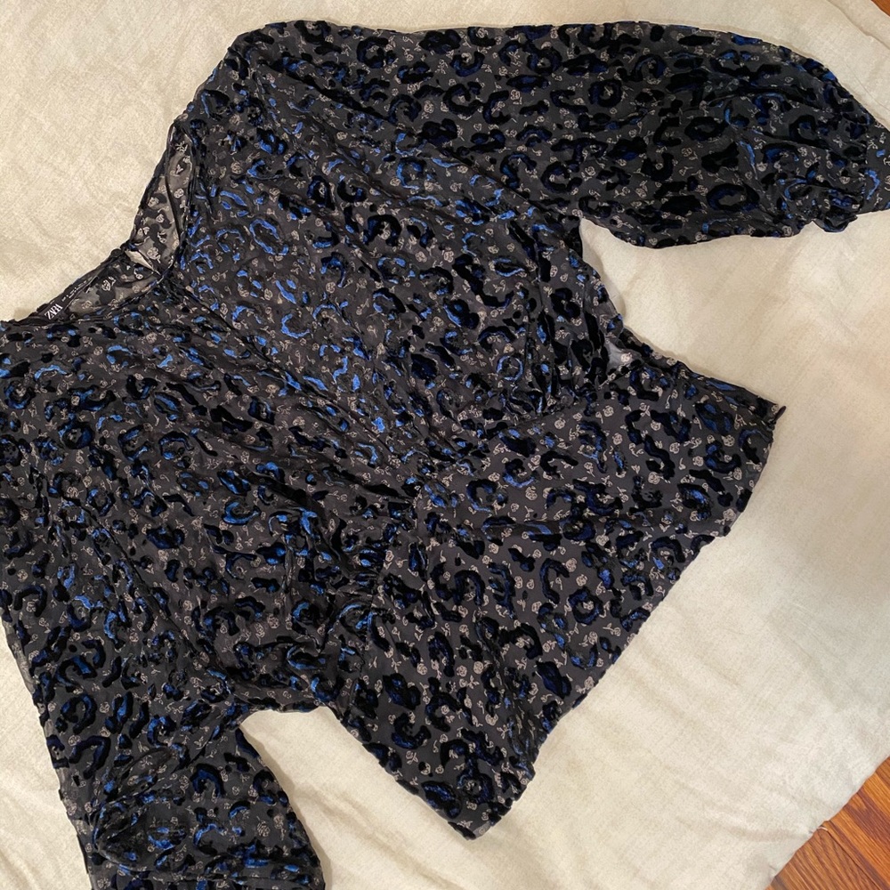 Beautiful sheer cheetah blouse